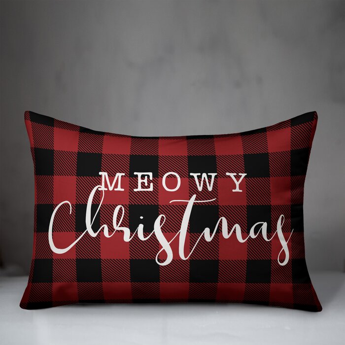 meowy christmas pillow